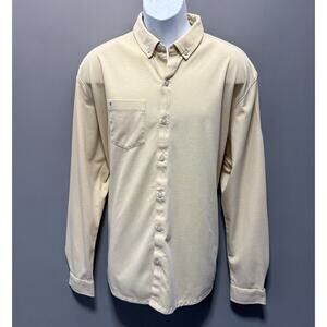 Linksoul Shirt Mens XL Button Up Yellow Tempus Fugit Button Down Casual